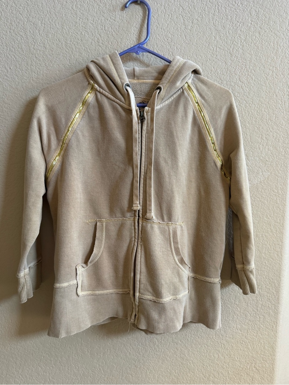 Y2K Gap beige and gold hoodie size L EUC